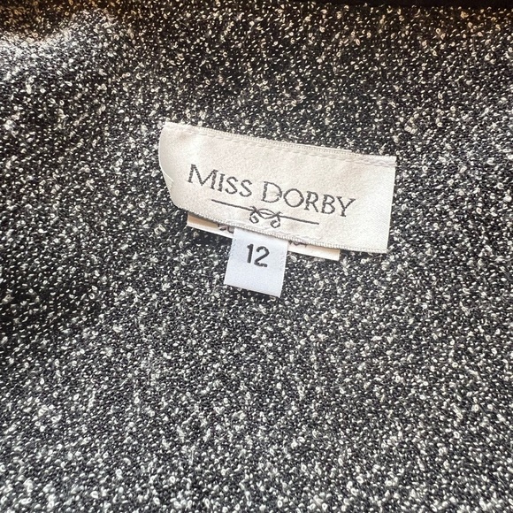 Miss Dorby Black And White Speckled Long Sleeve Jacket Zip Up Size 12 - Picture 5 of 5
